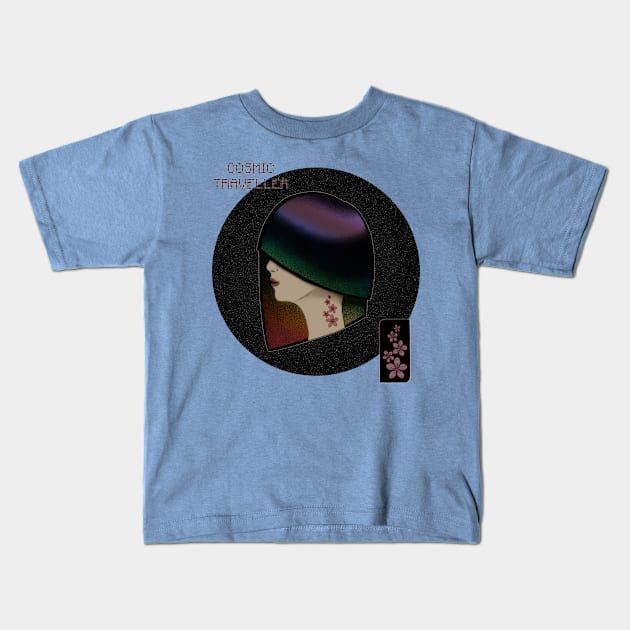 Cosmic Traveller (Human Skin) Kids T-Shirt by AnimaSomnia